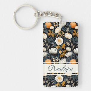 Llavero Personalizado con Patrón de Calabaza