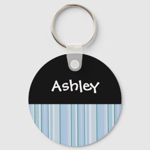Llavero Personalizado con Raya Azul Claro