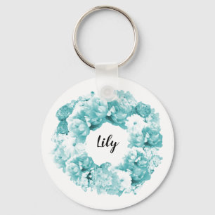 Llavero personalizado Corona Aqua Azul para Damas