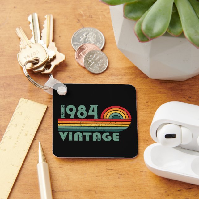 Llavero Personalizado cuarenta fiesta vintage de 40 años (Escritorio )