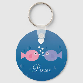 Llavero Personalizado Cuta Pescado Pisces Zodiac Rótulo Pe