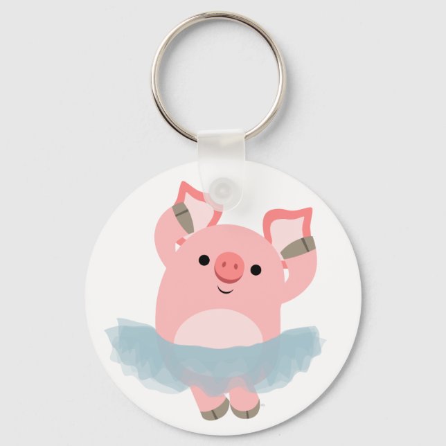 Llavero Personalizado Cute Ballerina Pig Keychain (Anverso)
