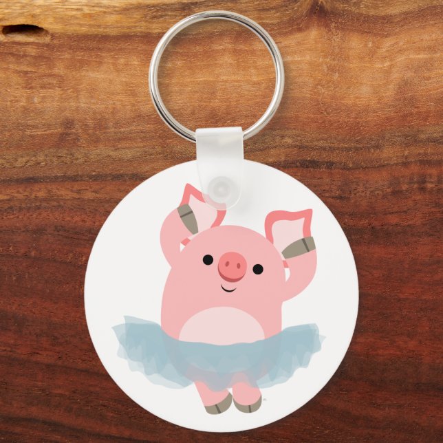 Llavero Personalizado Cute Ballerina Pig Keychain (Anverso)