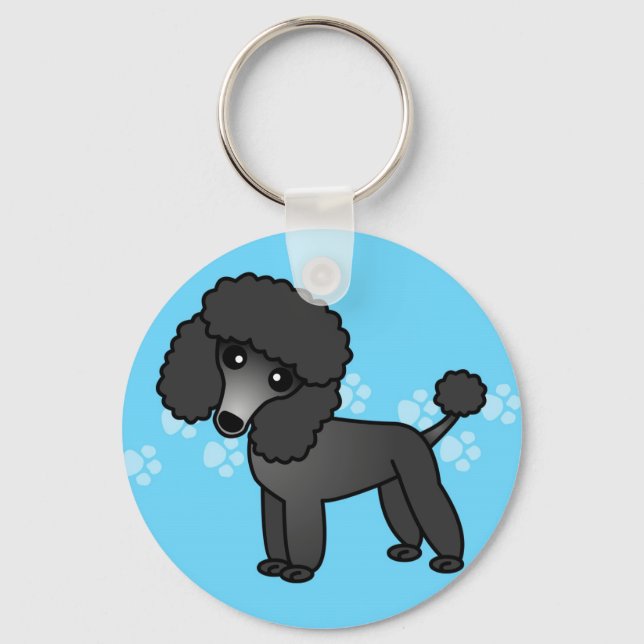 Llavero Personalizado Cute Black Poodle (Anverso)