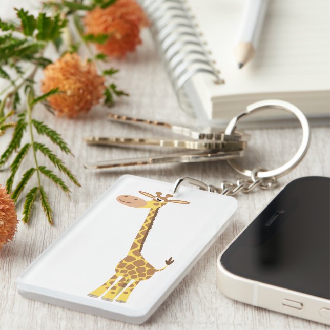 Llavero Personalizado Cute Giraffe Clásica Acrílica (Frente Derecha)