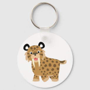 Llavero Personalizado Cute Happy Smilodon Keychain