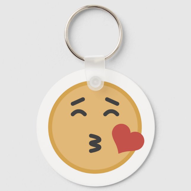 Llavero Personalizado Cute Kiss Emoji Face (Anverso)