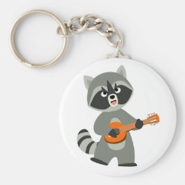 Llavero Personalizado Cute Raccoon Jugando Banjo