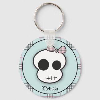 Llavero Personalizado Cute Scary Skull: Verde azulado