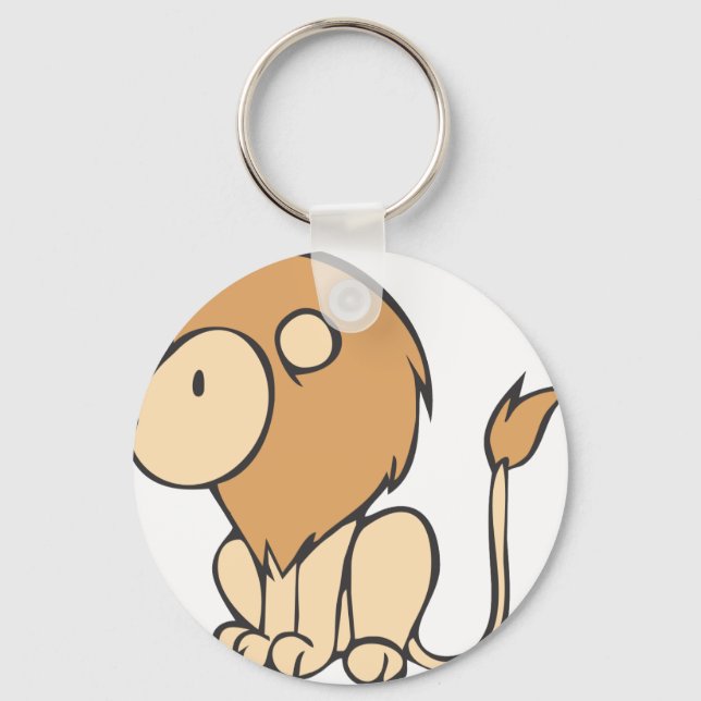Llavero Personalizado Cute Sitting Baby Lion Personalizado (Anverso)