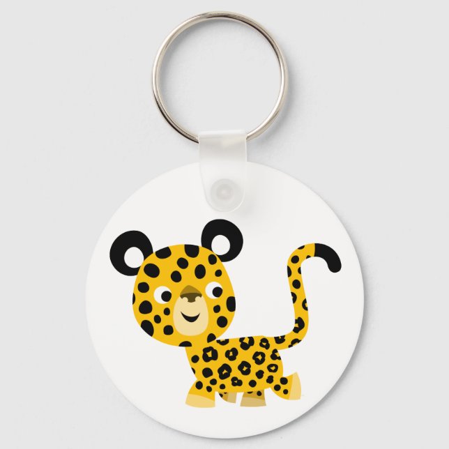 Llavero Personalizado Cute Sonriente Leopard Keychain (Anverso)