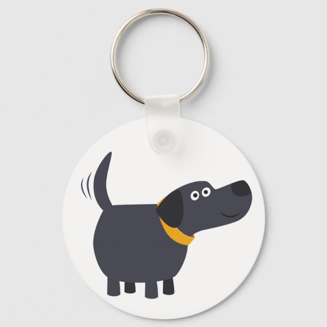 Llavero Personalizado Cuto Labrador Negro Keychain (Anverso)