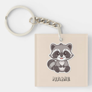 Llavero Personalizado Cuto Raccoon Personalizado Keychain
