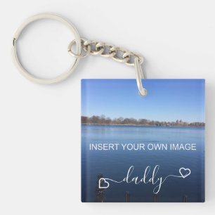 Llavero Personalizado Daddy Fathers Day Photo Message Keyc