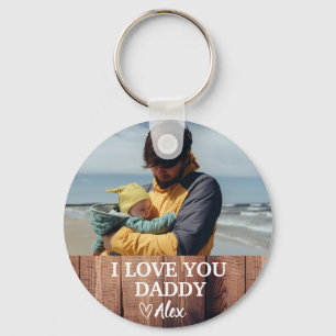Llavero Personalizado Daddy Keychain, Te amo papá Foto