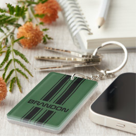 Llavero Personalizado Dark Green Black Auto Race Sport Str