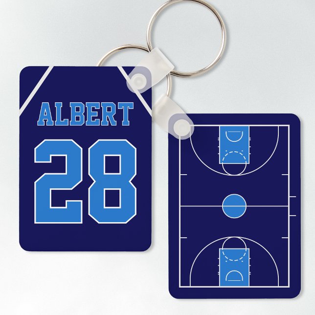 Llavero Personalizado Dark Navy Blue Basketball Court y Je (Subido por el creador)