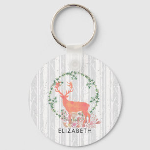 Llavero Personalizado de acuarela de Boho para renos rusos