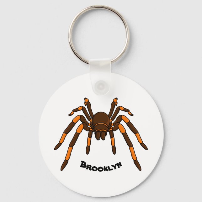 Llavero Personalizado de araña tarántula arenosa marrón y  (Anverso)