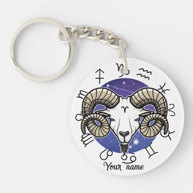 Llavero personalizado de Aries y Sagitario (Frente)