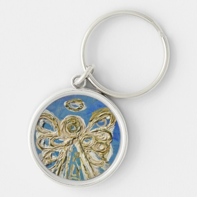 Llavero Personalizado de arte Ángel de Guardia Azul Pendan (Frente)
