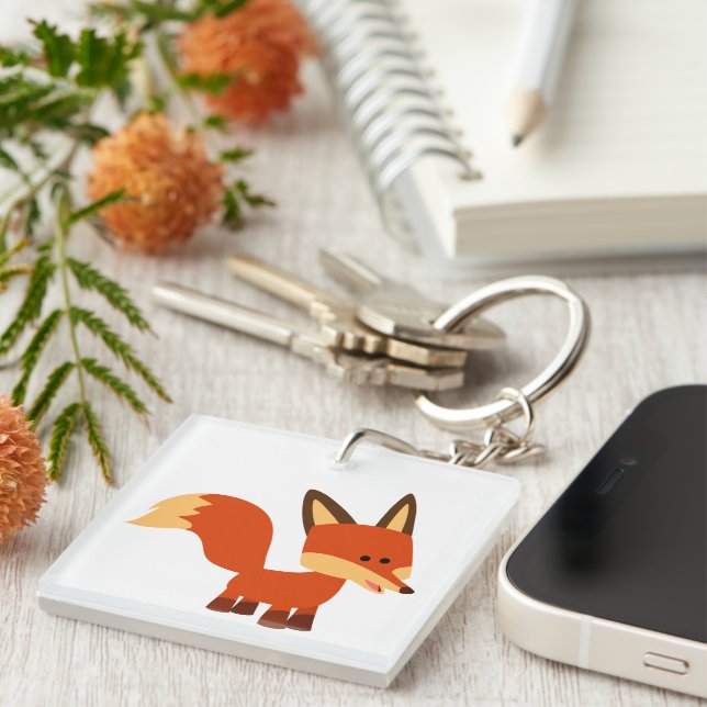 Llavero Personalizado de astuto agudo Fox Acrylic Keychain (Frente Derecha)