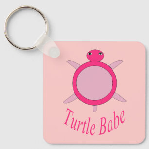 Llavero Personalizado de Babe de Tortuga Rosa