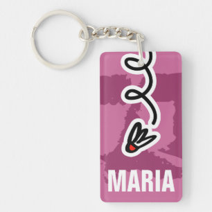 Llavero personalizado de bádminton con nombre