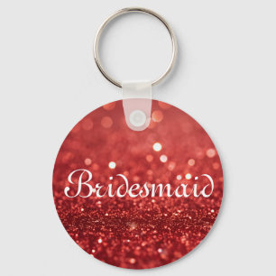 Llavero personalizado de bridesmaid con purpurina 