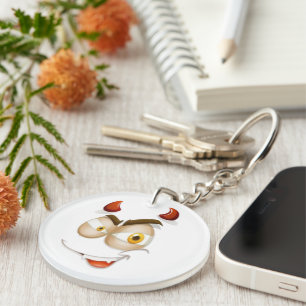 Llavero personalizado de búho adorable dibujado a 