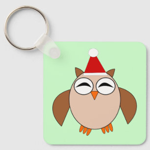 Llavero Personalizado de búho de Navidades curados