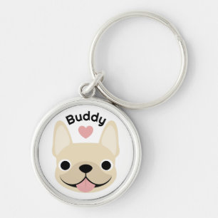 Llavero personalizado de Bulldog Francés con nombr