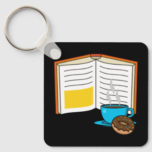 Llavero Personalizado de Café y Donut para Libros