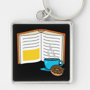 Llavero Personalizado de Café y Donut para Libros