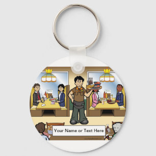 Llavero Personalizado de cena de Waiter Casual por Printed