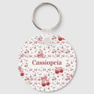 Llavero personalizado de cereza y lazos