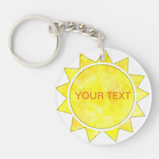 Llavero Personalizado de color de agua amarillo de sol