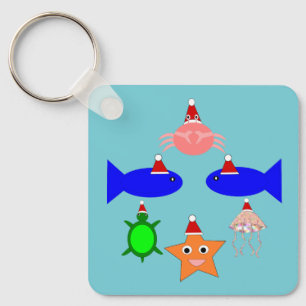 Llavero Personalizado de criaturas marinas de navidades