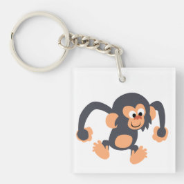 Llavero Personalizado de Cute Bouncy Chimpanzee Acrylic Ke