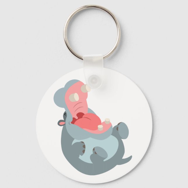 Llavero Personalizado de Cute Laughing Hippo Keychain (Anverso)