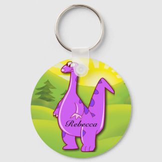Llavero Personalizado de dinosaurio rosa personalizado