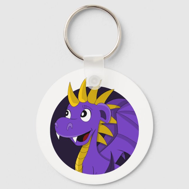 Llavero Personalizado de dragón morado (Anverso)