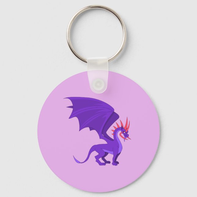 Llavero Personalizado de dragón morado (Anverso)