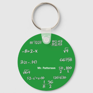 Llavero Personalizado de ecuaciones de matemáticas verdes