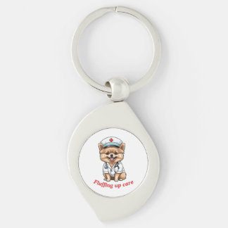 Llavero Personalizado de enfermería con diseño de perro de