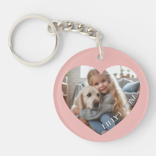 Llavero Personalizado de familia personalizada Foto de cor (Frente)