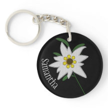 Personalizado de Flores Edelweiss blancas y negras