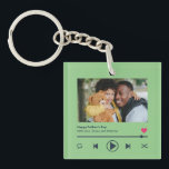 Llavero Personalizado de fotografía del Primer Día del Pad<br><div class="desc">Regalo personalizado del Día del Padre para que tu padre celebre el Día del Padre. Ya sea por un nuevo padre, padrastro, padre viejo y clásico o futuro, la función de texto personalizado te cubrirá. Puede cambiar el texto a su texto deseado y cargar su propia foto personalizado. Consigue algo...</div>