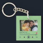 Llavero Personalizado de fotografía del Primer Día del Pad<br><div class="desc">Regalo personalizado del Día del Padre para que tu padre celebre el Día del Padre. Ya sea por un nuevo padre, padrastro, padre viejo y clásico o futuro, la función de texto personalizado te cubrirá. Puede cambiar el texto a su texto deseado y cargar su propia foto personalizado. Consigue algo...</div>
