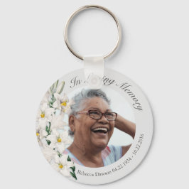Llavero Personalizado de fotos de flores de lirio blanco v